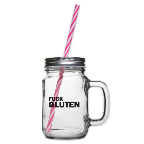 Fuck gluten - Drinkbeker met handvat en schroefdeksel