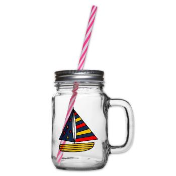 FEIERTAG. FROHE FEIERTAGE. GELIEBTE. MEISTER. LEHRER - Henkelglas mit Schraubdeckel - Klar - Rechts