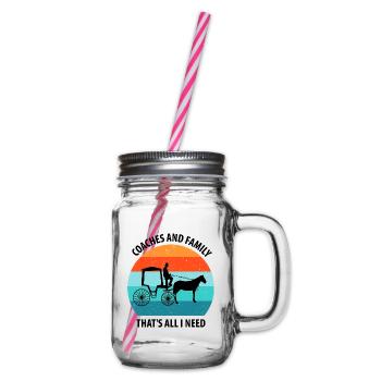 Coachman Carriage Horse-drawn carriage Carriage - Glass jar with handle and screw cap - clear - Right