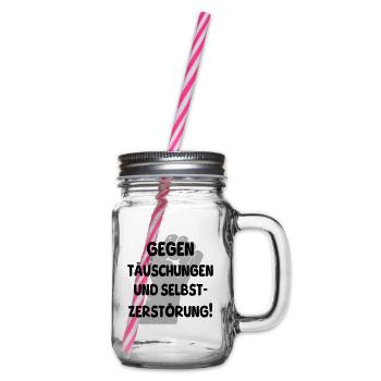 gegen täuschungen - Henkelglas mit Schraubdeckel - Klar - Rechts
