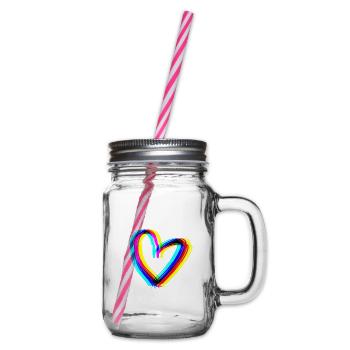 effet cœur 3D symbole amour - Bocal à boisson - transparent - Droite