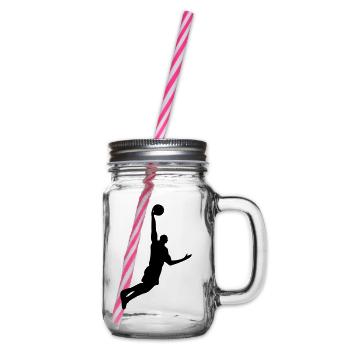 basketball - Henkelglas mit Schraubdeckel - Klar - Rechts