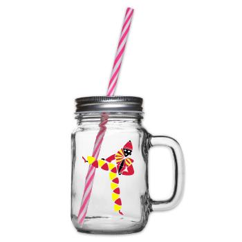 Harlekin | Clown - Henkelglas mit Schraubdeckel - Klar - Rechts