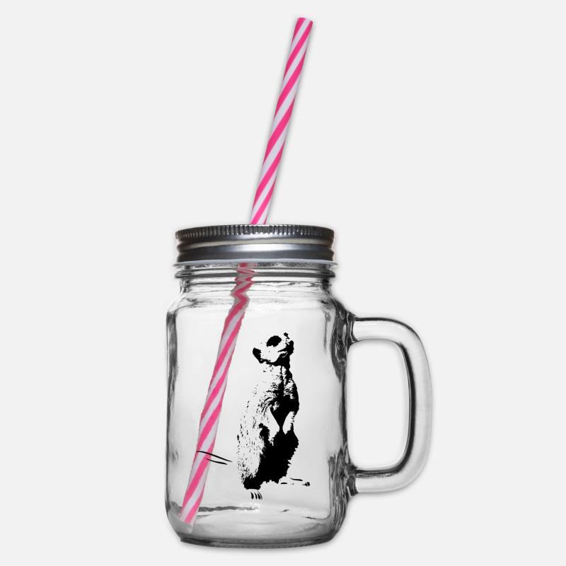 Erdmännchen - Henkelglas mit Schraubdeckel - Klar