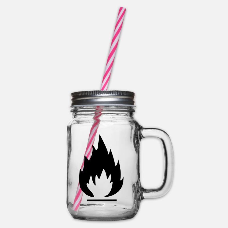 feuer - Henkelglas mit Schraubdeckel - Klar