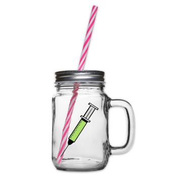 syringe - Glass jar with handle and screw cap - clear - Right
