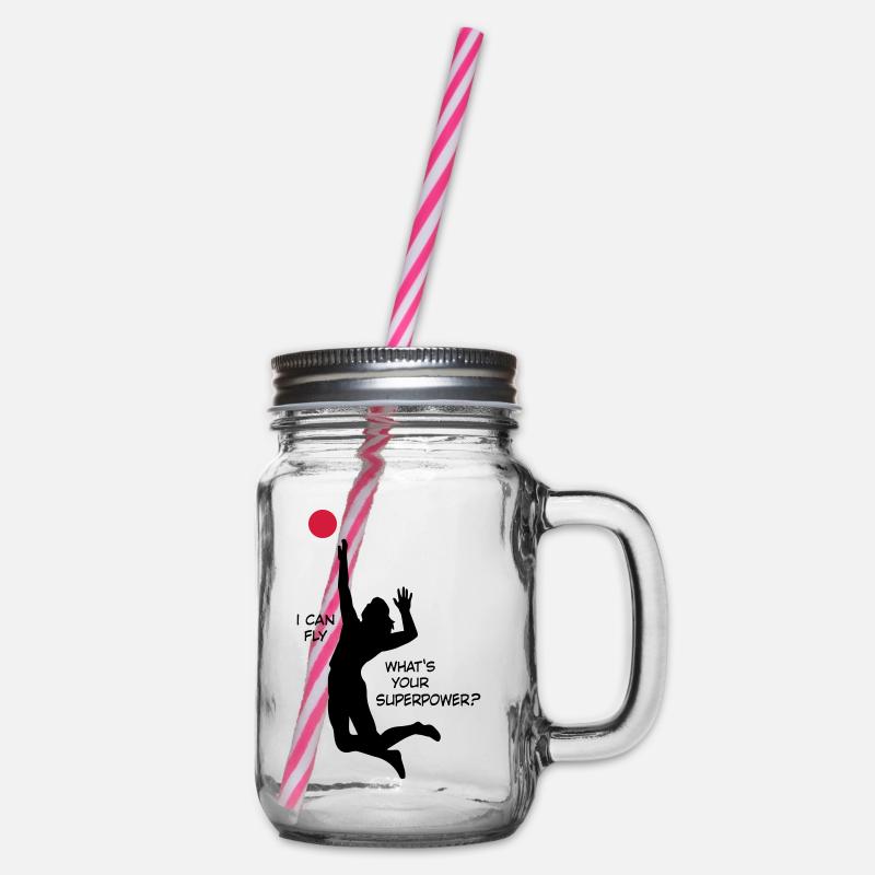 Volleyball - Henkelglas mit Schraubdeckel - Klar