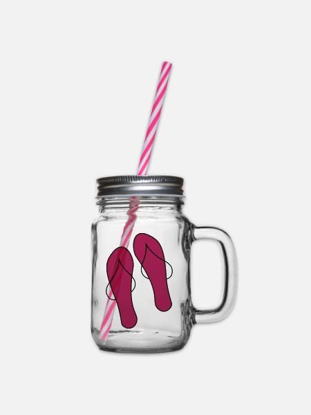 flipflops - Henkelglas mit Schraubdeckel - Klar