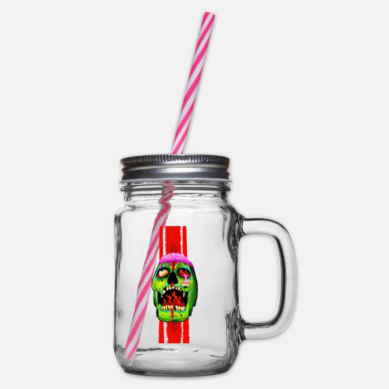 Schädel - Henkelglas mit Schraubdeckel - Klar