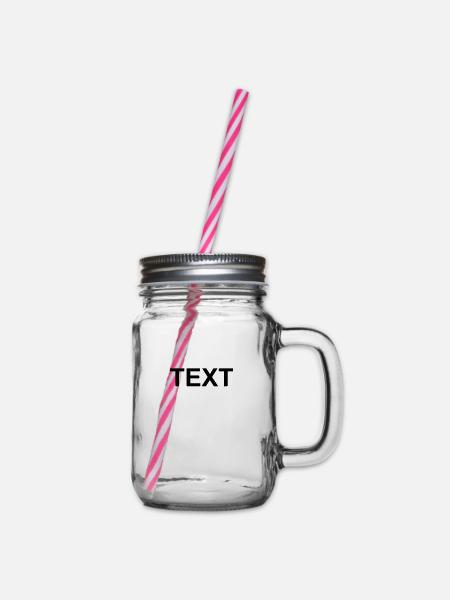 TEXT - Henkelglas mit Schraubdeckel - Klar