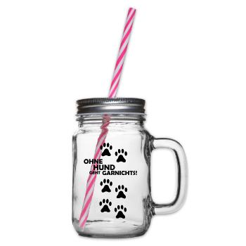 ohne_hund_geht_garnichts_01 - Henkelglas mit Schraubdeckel - Klar - Rechts