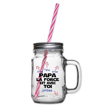 papa la force est avec toi - Bocal à boisson - transparent - Droite