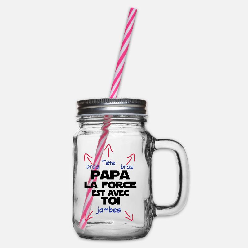 papa la force est avec toi - Bocal à boisson - transparent