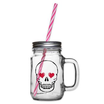 skull love 002 - Henkelglas mit Schraubdeckel - Klar - Rechts