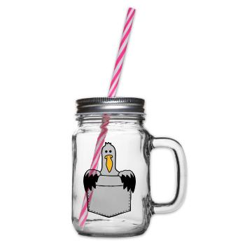 Chest bag Seagull On the way - Glass jar with handle and screw cap - clear - Right