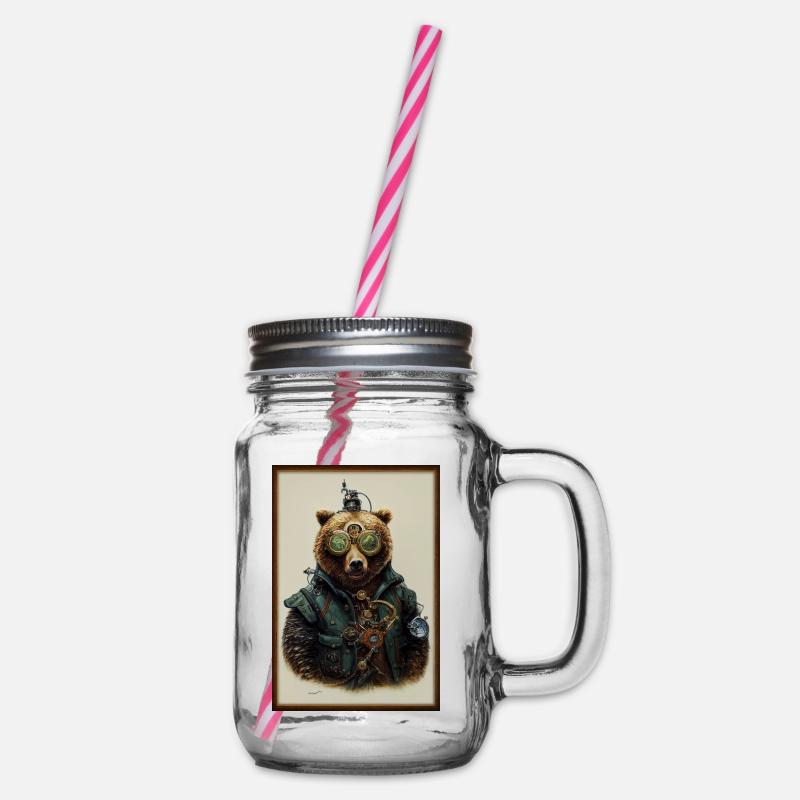 Ours Steampunk - Bocal à boisson - transparent
