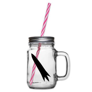Spacecraft Rocket Space Space Flight Vector - Glass jar with handle and screw cap - clear - Right