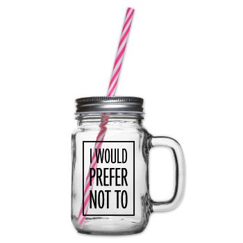 I prefer not to - Glass jar with handle and screw cap - clear - Right