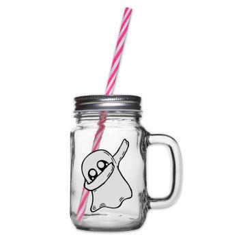 Dabbing dab dance spirit - Glass jar with handle and screw cap - clear - Right