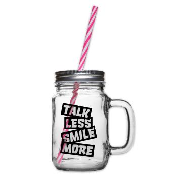 parler moins sourire plus - Bocal à boisson - transparent - Droite