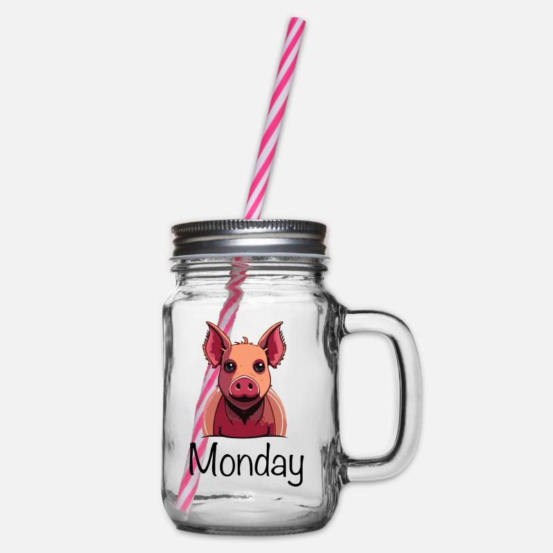 cochon - Bocal à boisson - transparent