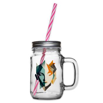Die Königin - Abstrakt Illustration - Henkelglas mit Schraubdeckel - Klar - Rechts
