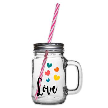 COEUR. COUPLE. JUST MARRIED. EVJF. SAINT VALENTIN. - Bocal à boisson - transparent - Droite