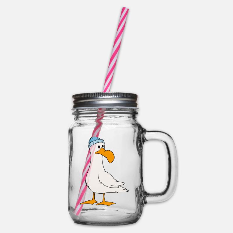 Möwe - Henkelglas mit Schraubdeckel - Klar