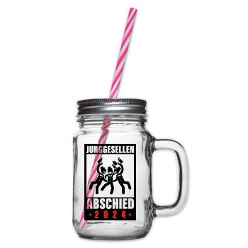 Bachelor Party 2024 Bachelor Party - Glass jar with handle and screw cap - clear - Right