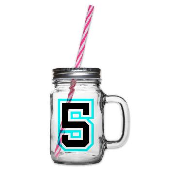 5 Zahl symbol - Henkelglas mit Schraubdeckel - Klar - Rechts