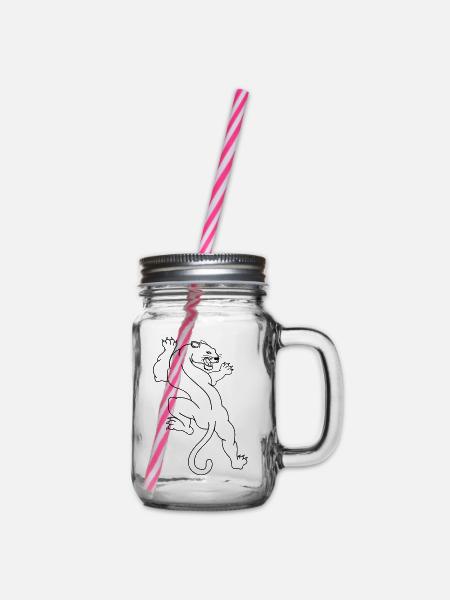 panther 01 - Henkelglas mit Schraubdeckel - Klar