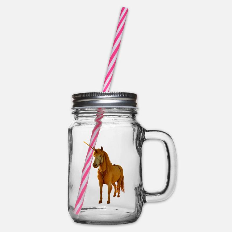 Licorne dorée - Bocal à boisson - transparent