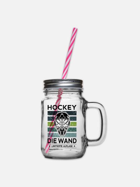 Hockey - Henkelglas mit Schraubdeckel - Klar