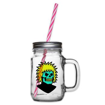 Skullman avec une coiffure cool - Bocal à boisson - transparent - Droite