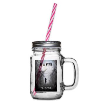 Mystical Witch Forest Illustration Be Witch - Glass jar with handle and screw cap - clear - Right