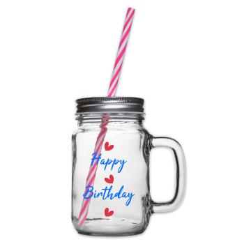 ALLES GUTE ZUM GEBURTSTAG. ALLES GUTE ZUM GEBURTSTAG. JAHRESTAG. - Henkelglas mit Schraubdeckel - Klar - Rechts
