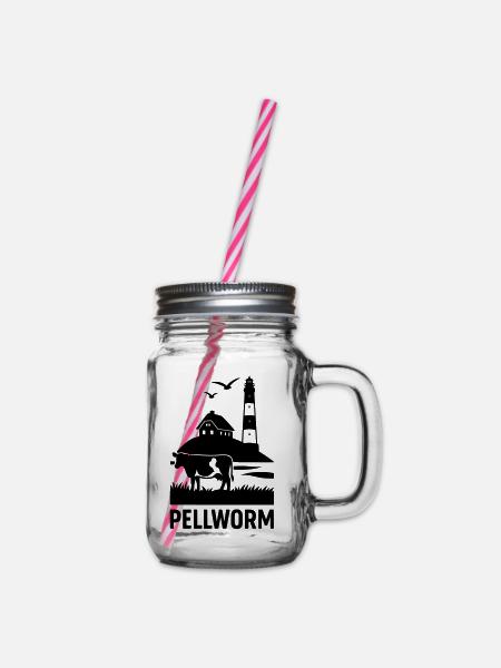 Insel Pellworm - Henkelglas mit Schraubdeckel - Klar
