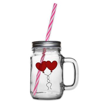rotes herz rot Geschenk Valentinstag - Henkelglas mit Schraubdeckel - Klar - Rechts