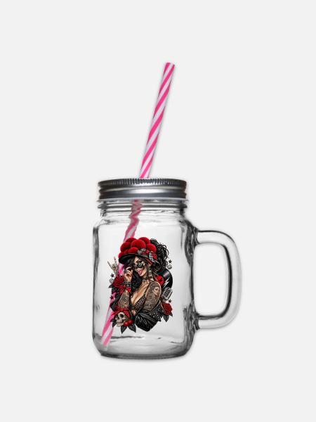 ROCKABILLY REBEL - Henkelglas mit Schraubdeckel - Klar