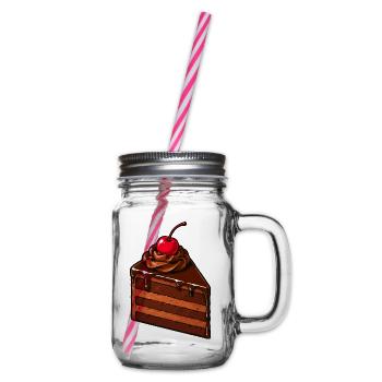 Schokoladenkuchen mit Kirsche - Henkelglas mit Schraubdeckel - Klar - Rechts