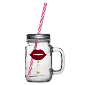 Verführerischer Kussmund Spruch Shirt "Sip. Seduce - Henkelglas mit Schraubdeckel - Klar - Rechts