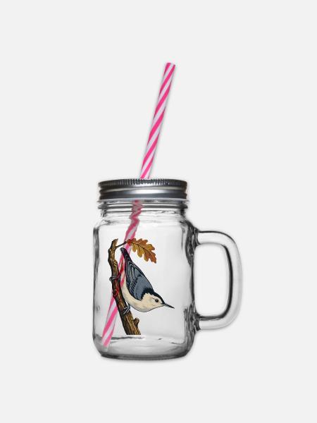 Herbst-Eichenkleiber - Henkelglas mit Schraubdeckel - Klar