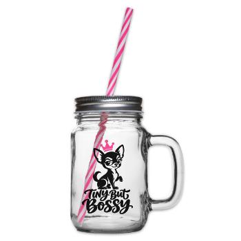 Winzige, aber herrische Chihuahua-Königin - Henkelglas mit Schraubdeckel - Klar - Rechts