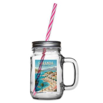 Erfahrung: Albanien Riviera und Saranda - Henkelglas mit Schraubdeckel - Klar - Rechts