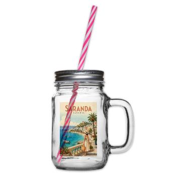 Entdecken Sie die albanische Riviera und Saranda - Henkelglas mit Schraubdeckel - Klar - Rechts