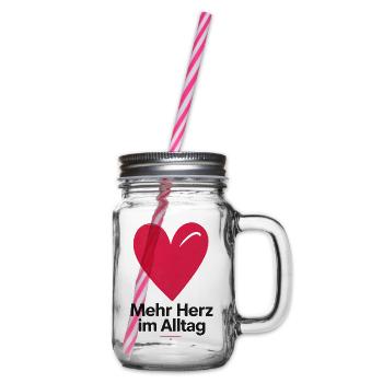 Mehr Herz im Alltag - Henkelglas mit Schraubdeckel - Klar - Rechts