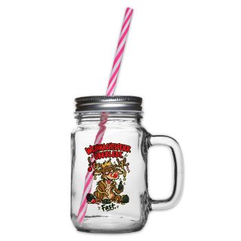 Weihnachtsfeier überlebt Fast - Henkelglas mit Schraubdeckel - Klar - Rechts