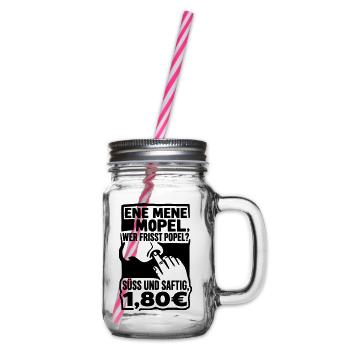 Popel Ene Mene Mopel - Henkelglas mit Schraubdeckel - Klar - Rechts