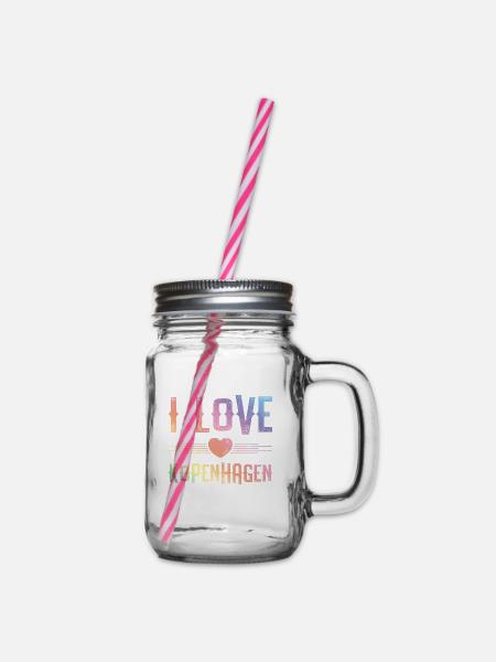 I Love Kopenhagen - Henkelglas mit Schraubdeckel - Klar