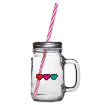 PAAR. VALENTINSTAG. HERZ. WEIHNACHTEN. GERADE VERHEIRATET. - Henkelglas mit Schraubdeckel - Klar - Rechts